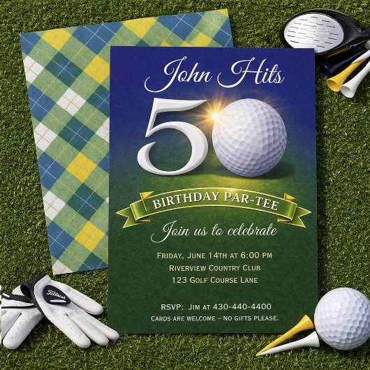 Invitation 50th Birthday Golf Theme 