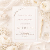 Invitation 50th birthday ivory simple modern