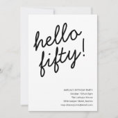 Invitation 50th Birthday Party Modern Script Typography (Devant)