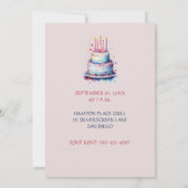 Invitation 50th Birthday Party Pink Watercolor (Dos)