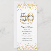 Invitation 50th Birthday Party Program Menu Merci U Gold (Devant)