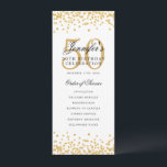 Invitation 50th Birthday Party Program Menu Merci U Gold<br><div class="desc">Design élégant "Programme de fête d'anniversaire" avec faux parties scintillant confetti texte personnalisé.</div>