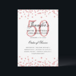 Invitation 50th Birthday Party Program Menu Rose Gold<br><div class="desc">Design élégant "Programme de fête d'anniversaire" avec confettis de fausse parties scintillant et texte personnalisé.</div>
