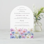 Invitation 50th Birthday Party September Birth Month Flower  (Debout devant)