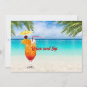 Invitation 50th Birthday Summer Cocktail Beach Party (Dos)