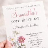 Invitation 50th Birthday Wildflower Garden Party