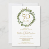 Invitation 50th Golden Anniversary Surprise Party Garland (Devant)