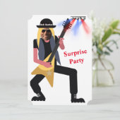 Invitation 50th Mens 🎸 🤣 Rockstar Anniversaire Guitare Funk (Debout devant)