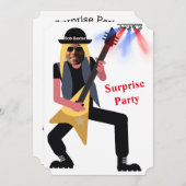 Invitation 50th Mens 🎸 🤣 Rockstar Anniversaire Guitare Funk (Devant / Derrière)
