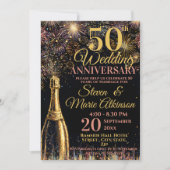 Invitation 50th Wedding Anniversary Bubbly Celebration (Devant)