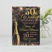 Invitation 50th Wedding Anniversary Bubbly Celebration (Debout devant)