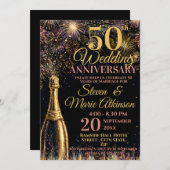 Invitation 50th Wedding Anniversary Bubbly Celebration (Devant / Derrière)