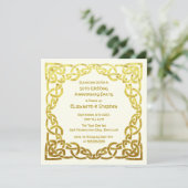 Invitation 50th Wedding Anniversary Faux Gold Celtic Knot (Debout devant)