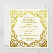 Invitation 50th Wedding Anniversary Faux Gold Celtic Knot (Devant)