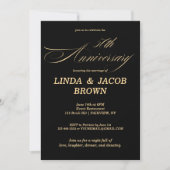 Invitation 50th Wedding Anniversary Gold Faux Glitter Script (Devant)