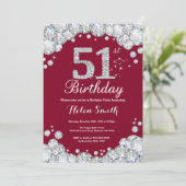 Invitation 51e anniversaire Chalkboard Bourgogne Diamant d'ar (Debout devant)