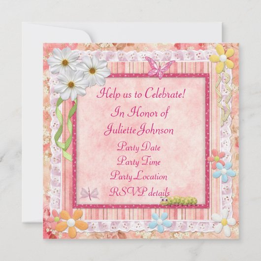 Invitation 51e anniversaire style scrapbooking (Dos)