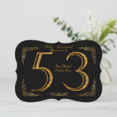 Invitation 53e,Anniversaire 53e,grand Gatsby,noir & or (Debout devant)
