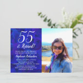 Invitation 55 ans et Photo de retraite bleue Anniversaire Ret (Debout devant)