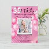 Invitation 55 y Fabulosa Pink Photo Espagnol 55e anniversaire (Debout devant)
