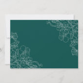 Invitation 55e anniversaire avec photo Emerald Green Floral (Dos)
