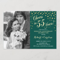 55e anniversaire avec photo - Gold Emerald Green