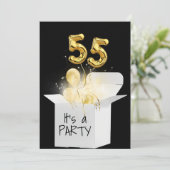 Invitation 55e anniversaire Ballons d'or en boîte blanche (Debout devant)