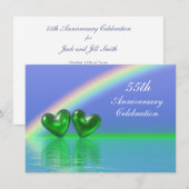 Invitation 55e Anniversaire Cœurs d'Émeraude (Devant / Derrière)