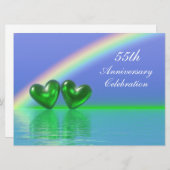 Invitation 55e anniversaire Cœurs d'émeraude (Devant / Derrière)