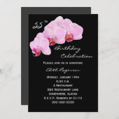 Invitation 55e anniversaire de fête Orchidées (Devant / Derrière)