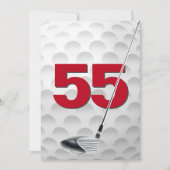 Invitation 55e Anniversaire de la fête de golf Thème (Devant)