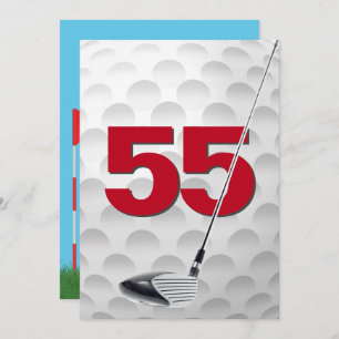 Invitation 55e Anniversaire de la fête de golf Thème