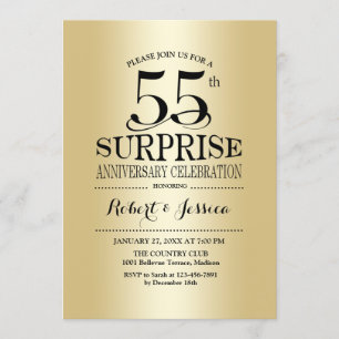 Invitation 55e anniversaire de la surprise - Or
