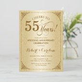 Invitation 55e anniversaire de mariage - Damassé d'or (Debout devant)