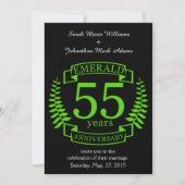 Invitation 55e ANNIVERSAIRE DE MARIAGE ÉMERAUDE (Devant)