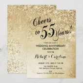 Invitation 55e anniversaire de mariage en or (Devant / Derrière)