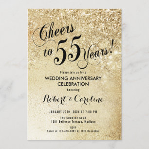 Invitation 55e anniversaire de mariage en or