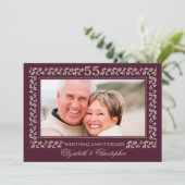 Invitation 55e Anniversaire de Mariage Photo Bronze Plum (Debout devant)
