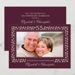 Invitation 55e Anniversaire de Mariage Photo en Bronze de Pru