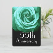 Invitation 55e anniversaire de mariage Rose verte émeraude A0 (Debout devant)