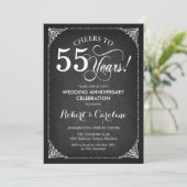 Invitation 55e anniversaire de mariage - Tableau noir blanc (Debout devant)