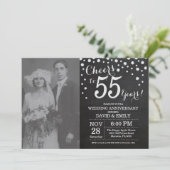 Invitation 55e anniversaire de mariage tableau noir craie arg (Debout devant)