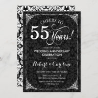 55e anniversaire du Mariage - Damas noir blanc