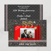 Invitation 55e anniversaire du Mariage d'or Perles tressées n (Devant / Derrière)