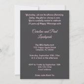 Invitation 55e anniversaire du Mariage Embossed Silver Rose G (Dos)