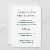 Invitation 55e anniversaire du Mariage Emerald Green Rose A02 (Dos)