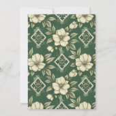 Invitation 55e anniversaire du Mariage floral d'ivoire d'émer (Dos)