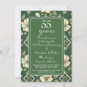 Invitation 55e anniversaire du Mariage floral d'ivoire d'émer (Devant)
