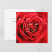 Invitation 55e anniversaire du Mariage Roses rouges Coeur élé (Devant / Derrière)