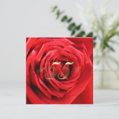 Invitation 55e anniversaire du Mariage Roses rouges Coeur élé (Debout devant)